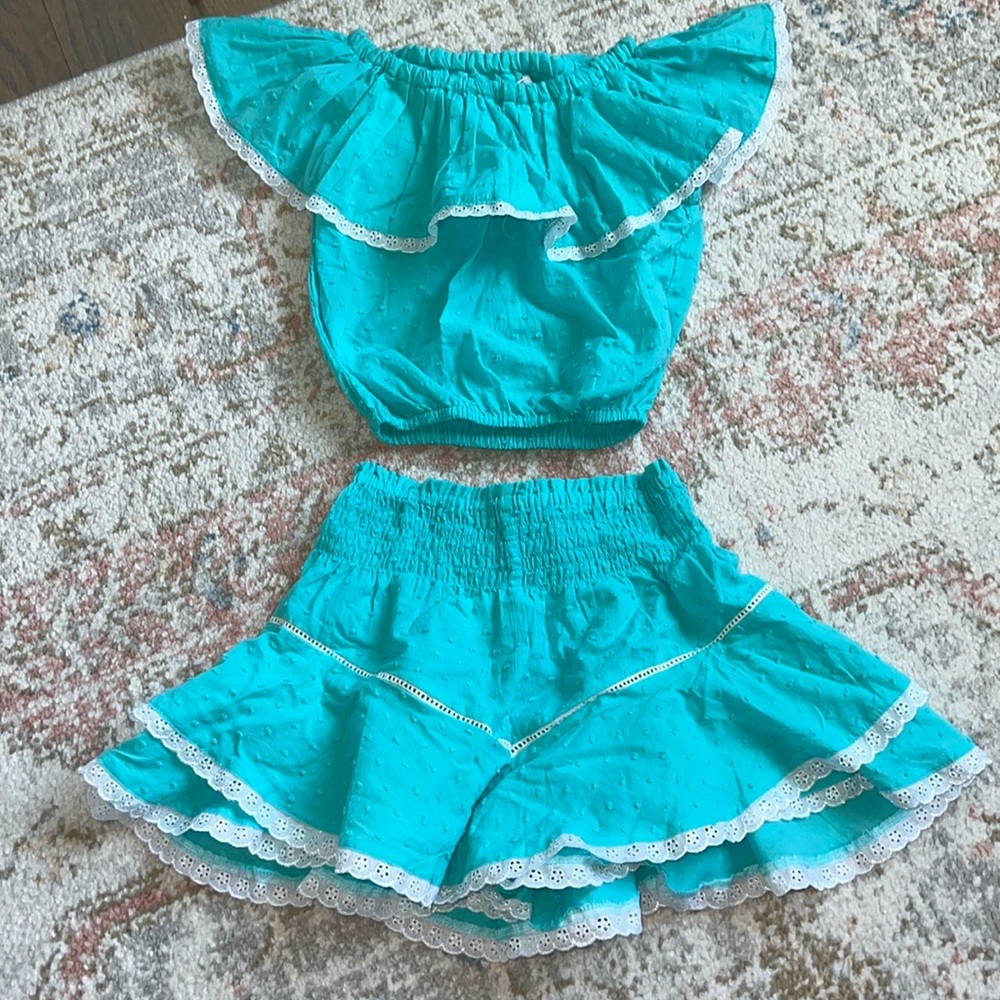 Teal size 7 skort set